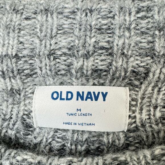 Old Navy Heather Gray Mock Neck Rib Knit Long Sleeve Cuffed Tunic Sweater - Picture 9 of 10